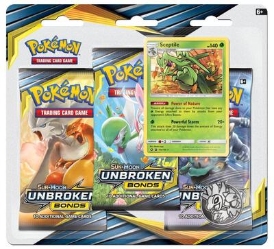 Unbroken Bonds 3 Pack Blister [Sceptile] card from SM - Unbroken Bonds