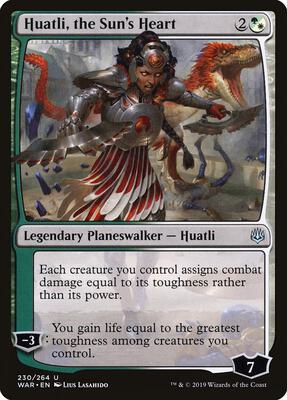 Huatli, the Sun's Heart card from War of the Spark