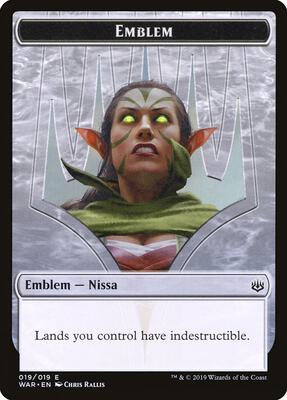 Emblem - Nissa, Who Shakes the World card from War of the Spark