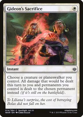 Gideon's Sacrifice card from War of the Spark