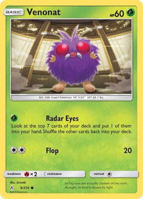 Venonat (9) card from SM - Unbroken Bonds