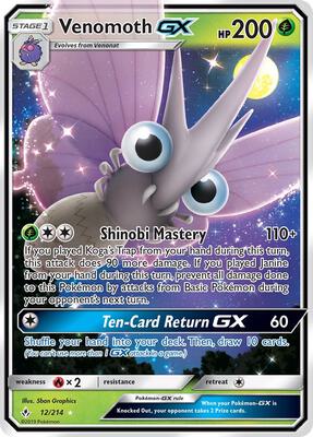Venomoth GX card from SM - Unbroken Bonds