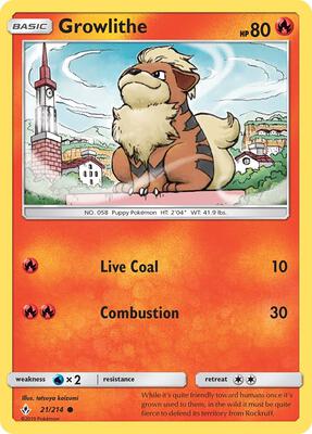 Growlithe card from SM - Unbroken Bonds