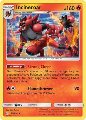 Incineroar card from SM - Unbroken Bonds