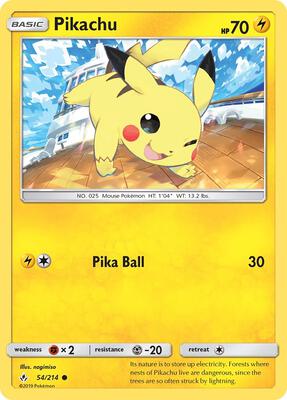 Pikachu card from SM - Unbroken Bonds