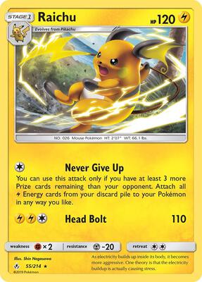 Raichu card from SM - Unbroken Bonds