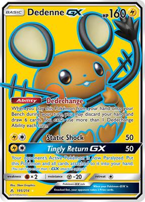 Dedenne GX (Full Art) card from SM - Unbroken Bonds