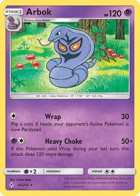 Arbok card from SM - Unbroken Bonds