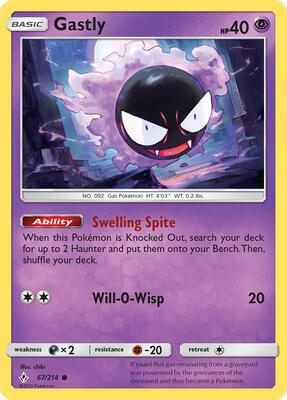 Gastly (67) card from SM - Unbroken Bonds
