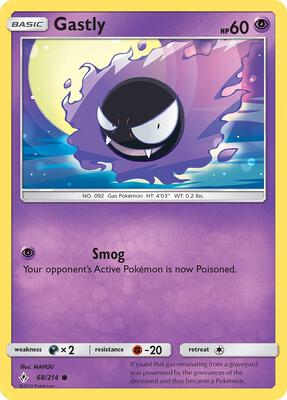 Gastly (68) card from SM - Unbroken Bonds