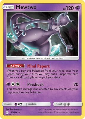 Mewtwo card from SM - Unbroken Bonds