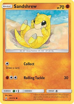 Sandshrew card from SM - Unbroken Bonds