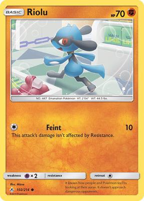 Riolu card from SM - Unbroken Bonds