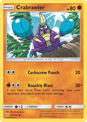 Crabrawler card from SM - Unbroken Bonds