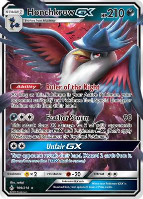 Honchkrow GX card from SM - Unbroken Bonds