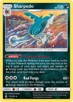 Sharpedo card from SM - Unbroken Bonds