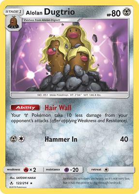Alolan Dugtrio card from SM - Unbroken Bonds