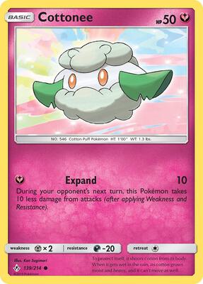 Cottonee card from SM - Unbroken Bonds