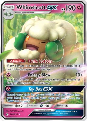 Whimsicott GX card from SM - Unbroken Bonds