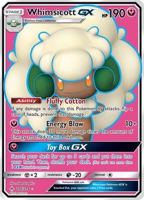 Whimsicott GX (Full Art) card from SM - Unbroken Bonds