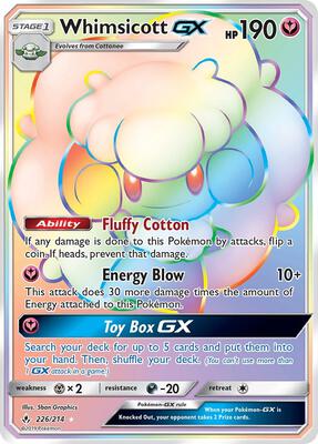 Whimsicott GX (Secret) card from SM - Unbroken Bonds