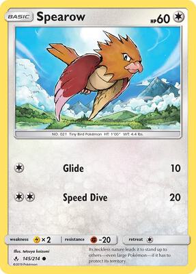 Spearow card from SM - Unbroken Bonds