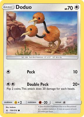 Doduo card from SM - Unbroken Bonds