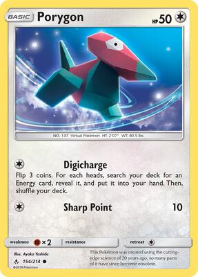 Porygon (154) card from SM - Unbroken Bonds