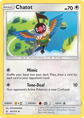 Chatot card from SM - Unbroken Bonds