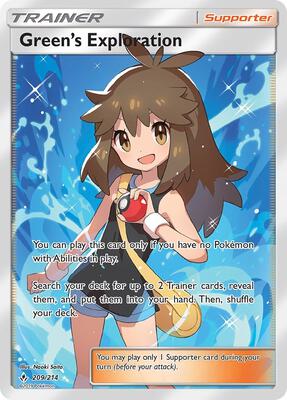 Green's Exploration (Full Art) card from SM - Unbroken Bonds