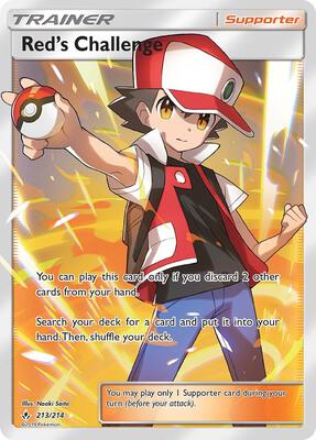 Red's Challenge (Full Art) card from SM - Unbroken Bonds