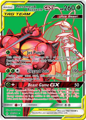 Pheromosa & Buzzwole GX (191) (Full Art) card from SM - Unbroken Bonds