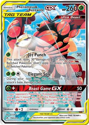 Pheromosa & Buzzwole GX (192) (Alternate Full Art) card from SM - Unbroken Bonds