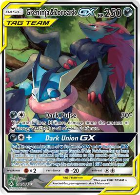 Greninja & Zoroark GX (201) (Alternate Full Art) card from SM - Unbroken Bonds