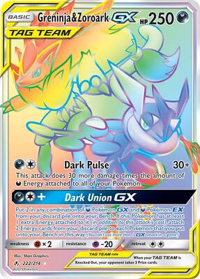Greninja & Zoroark GX (Secret) card from SM - Unbroken Bonds