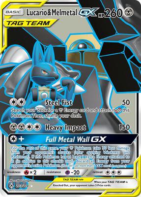 Lucario & Melmetal GX (Full Art) card from SM - Unbroken Bonds