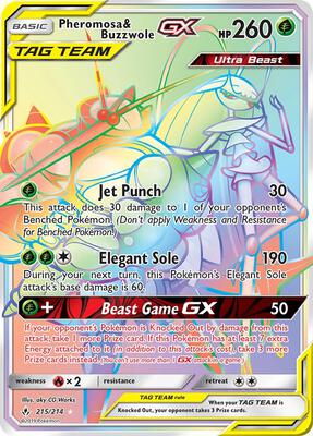 Pheromosa & Buzzwole GX (Secret) card from SM - Unbroken Bonds