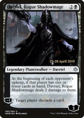 Davriel, Rogue Shadowmage card from Prerelease Cards