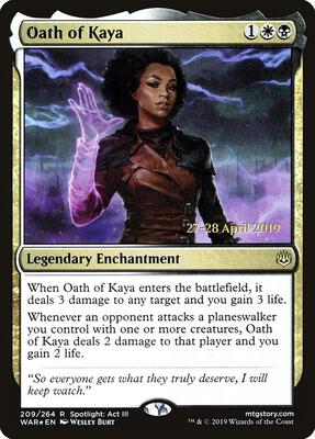 Oath of Kaya card from Prerelease Cards