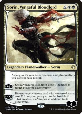 Sorin, Vengeful Bloodlord card from Prerelease Cards