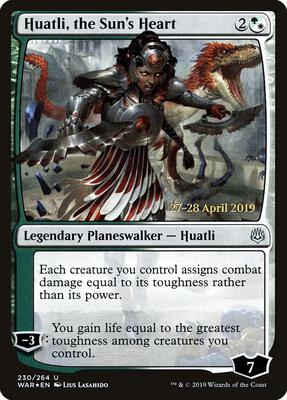 Huatli, the Sun's Heart card from Prerelease Cards