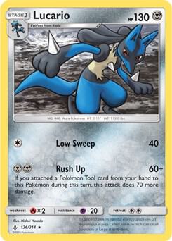 Lucario - 126/214 (SM Unbroken Bonds) card from Deck Exclusives