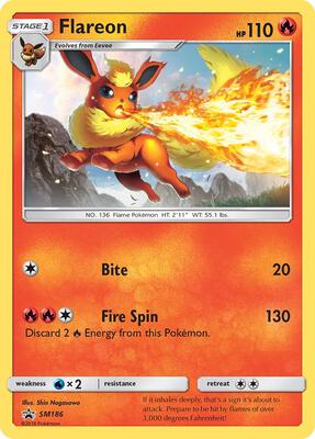 Flareon - SM186 (Let's Play, Eevee!) card from SM Promos