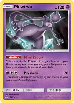 Mewtwo - 75/214 (SM Unbroken Bonds) (Cracked Ice Holo) card from Deck Exclusives