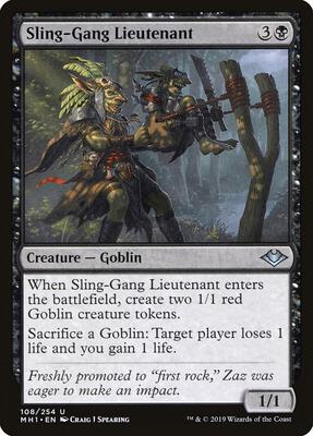 Sling-Gang Lieutenant card from Modern Horizons
