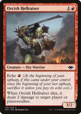 Orcish Hellraiser card from Modern Horizons