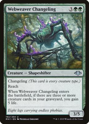Webweaver Changeling card from Modern Horizons