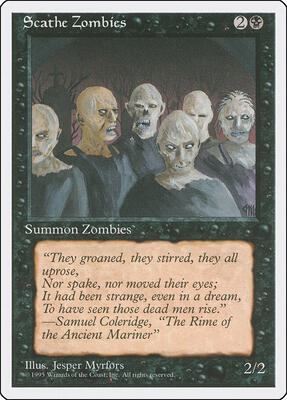 Scathe Zombies card from Fourth Edition