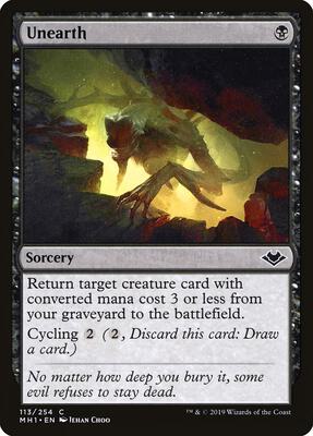 Unearth card from Modern Horizons