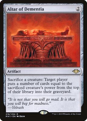 Altar of Dementia card from Modern Horizons